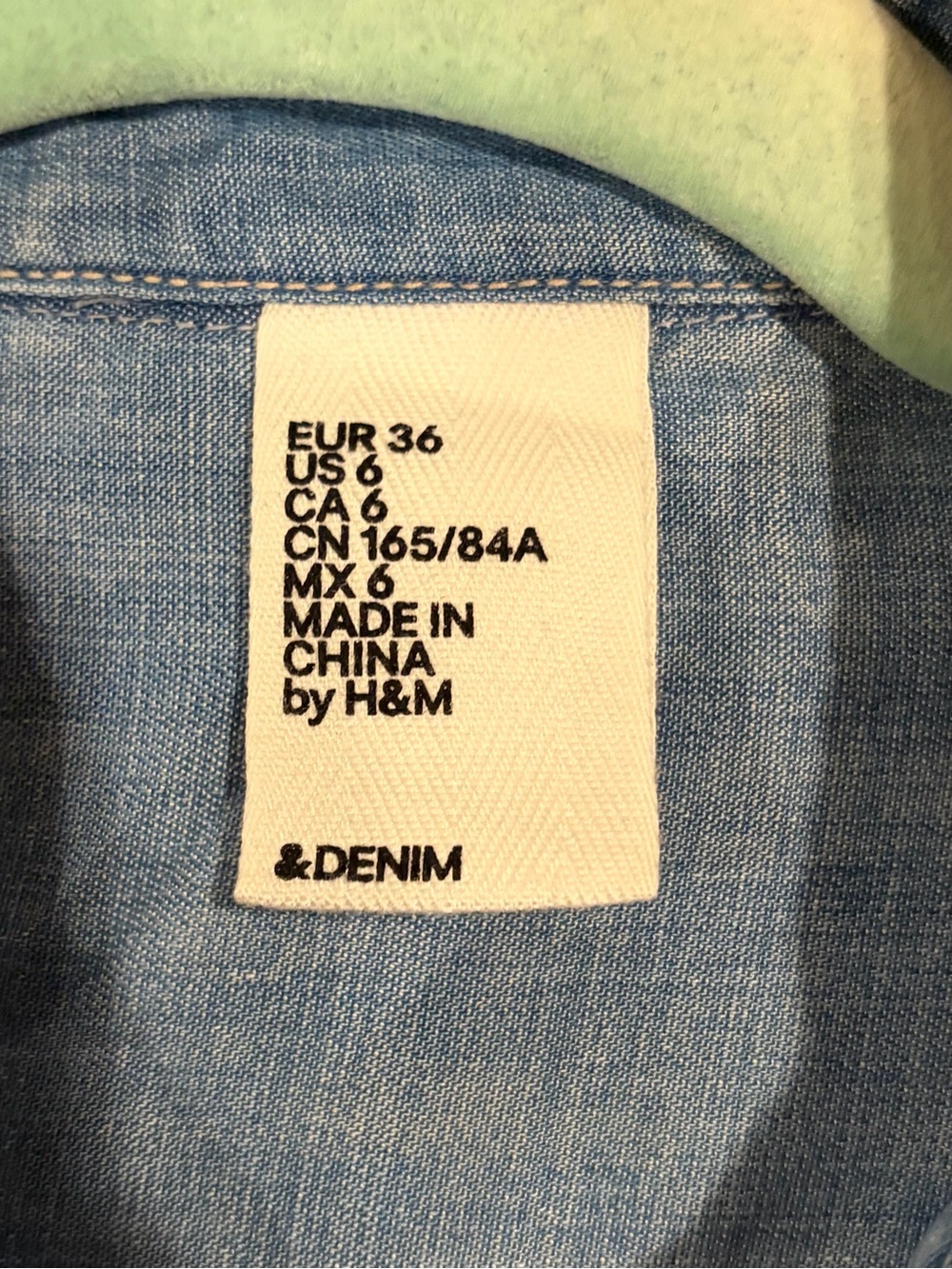 H&M Light Blue Denim Shirt sz 6 - Picture 3 of 6
